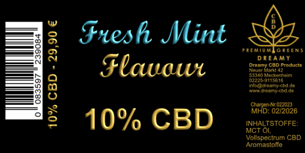 Dreamy - CBD Öl Fresh Mint Flavour 10%