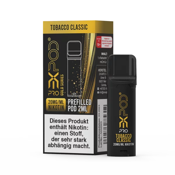 EXVAPE - Expod Pro Pod 20mg - Gold Series - Tabacco Classic